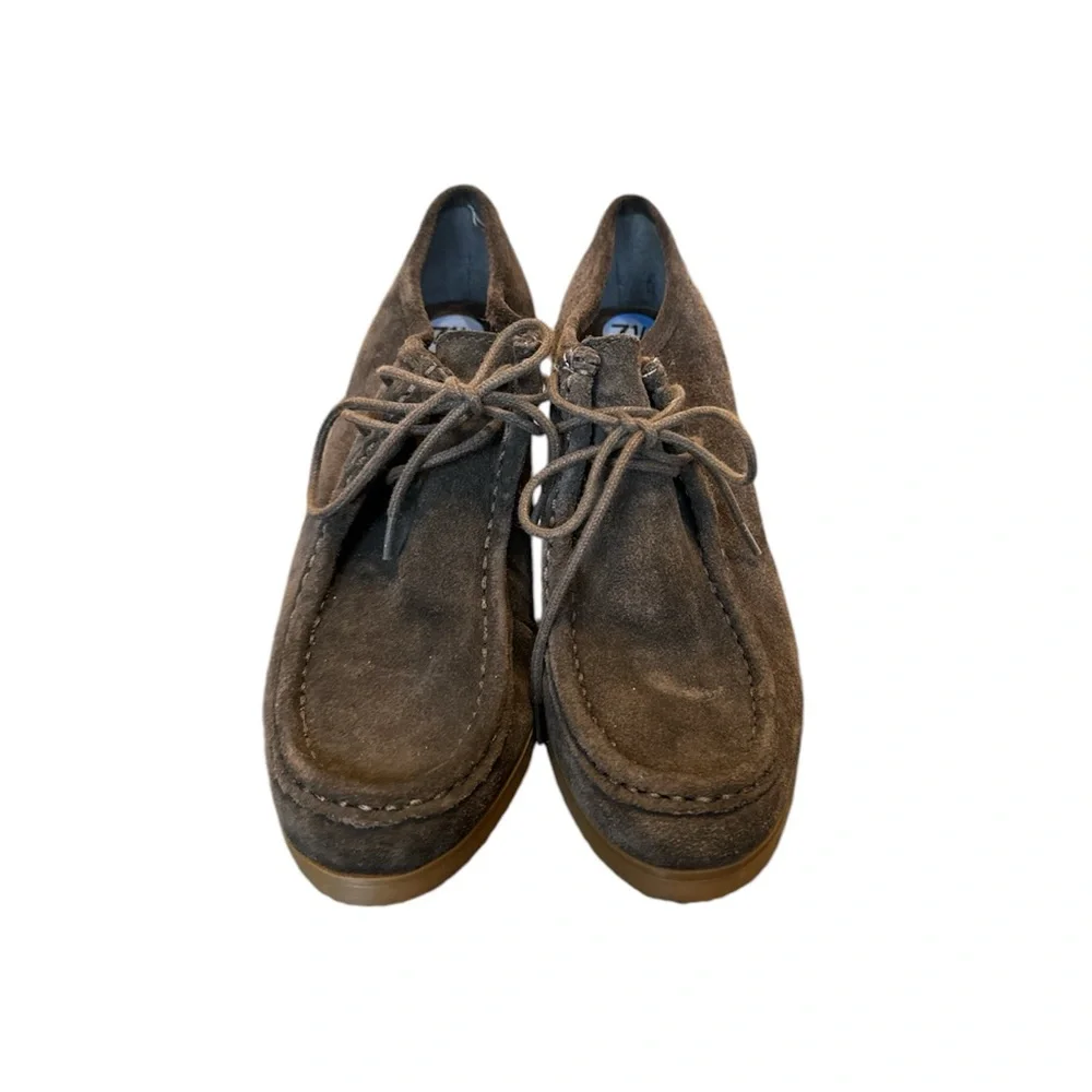 Lauren Ralph Lauren Women’s Denver Wedge Brown Suede Lace‎ Up Booties Size 7.5B